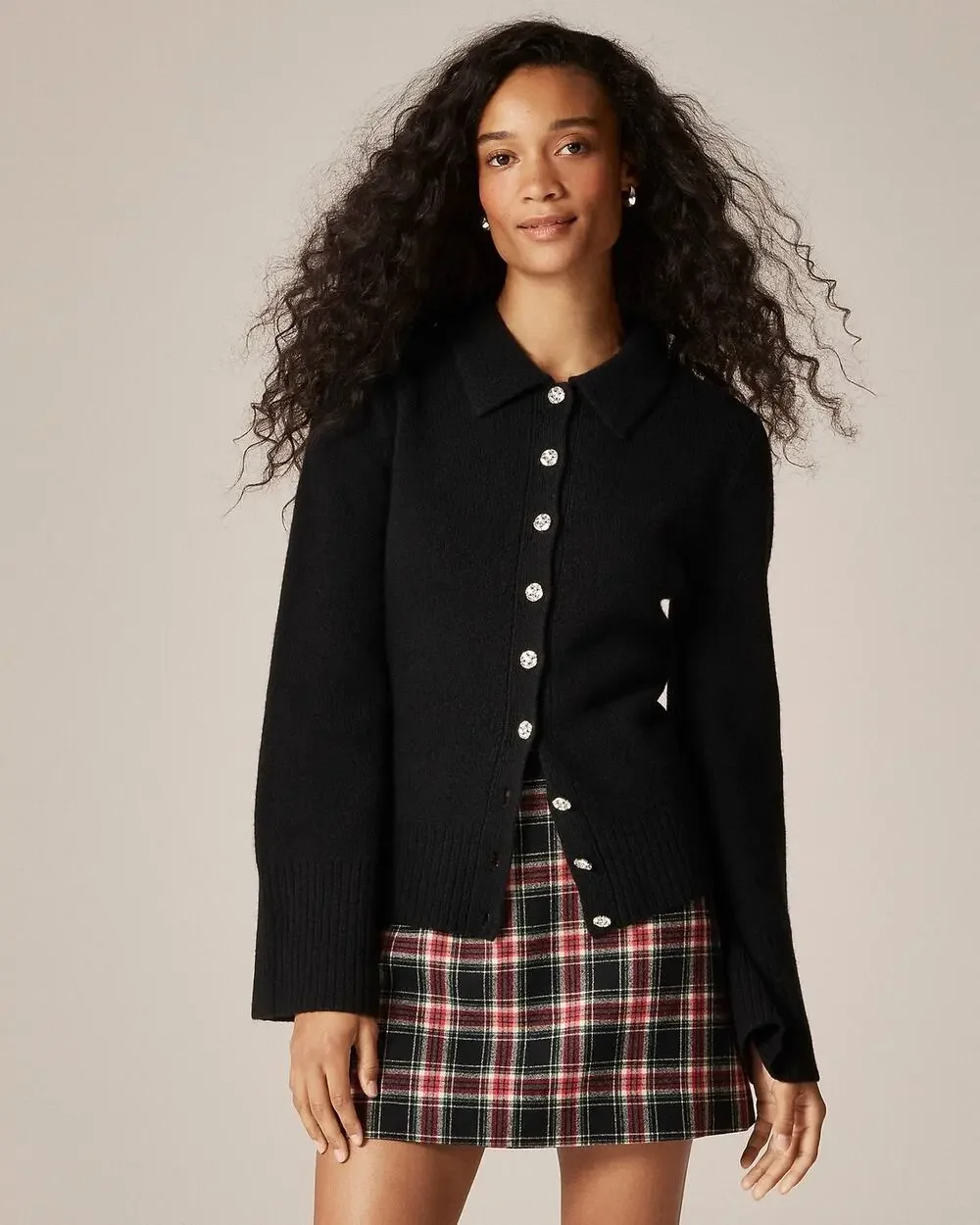 J. Crew Milano Stitch Cinched Waist Cardigan with Embellished Buttons Size S NWT